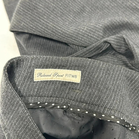 MaxMara Weekend Trouser Pants Relaxed Sport Wool Blend Pinstriped Gray Size 42 - Picture 7 of 10